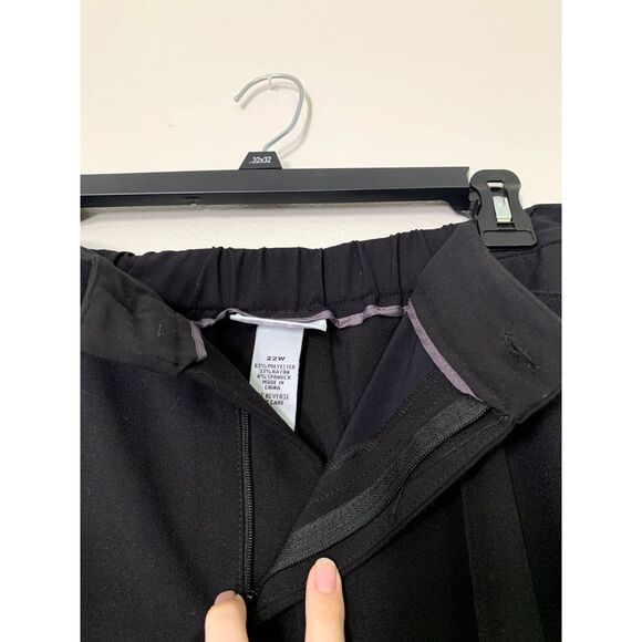 Catherines Black Pull On Elastic Waist Pants Womens Sz 22W Career Straight Leg - Picture 3 of 7